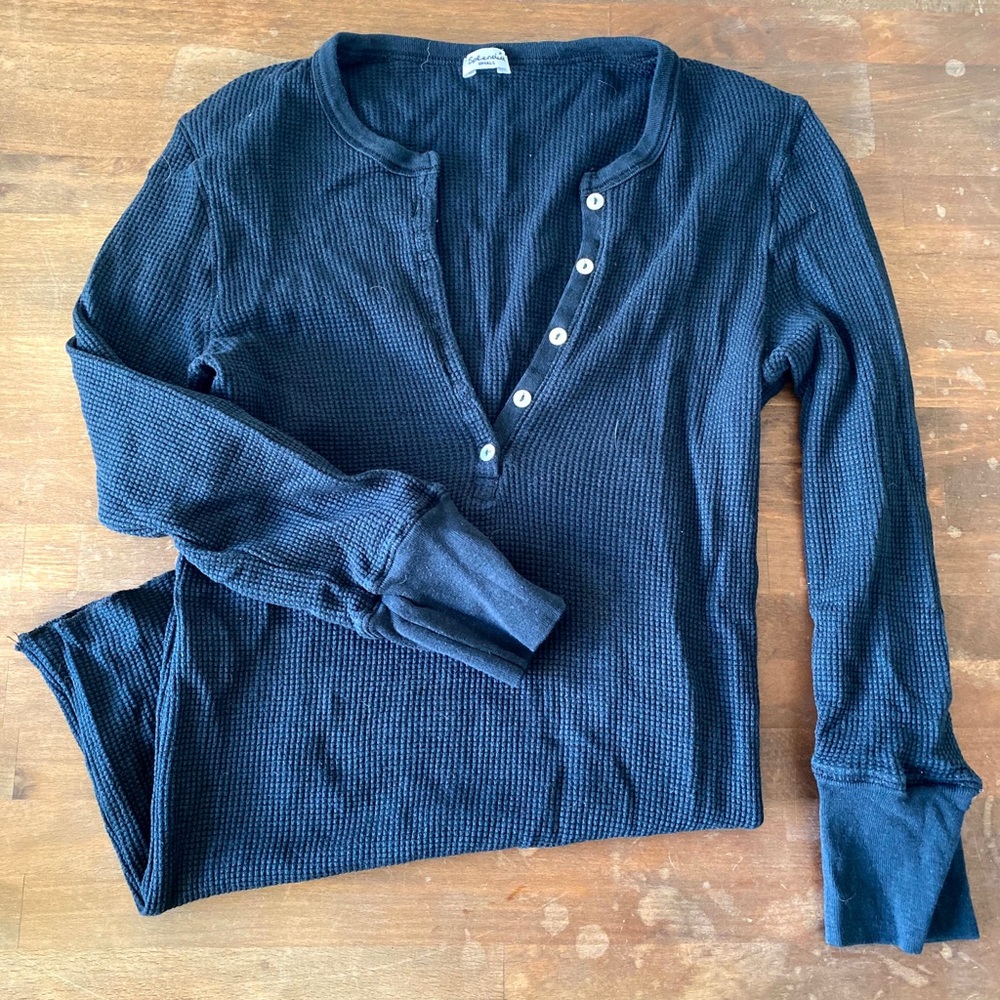 Super Comfy Blue Waffle Shirt
